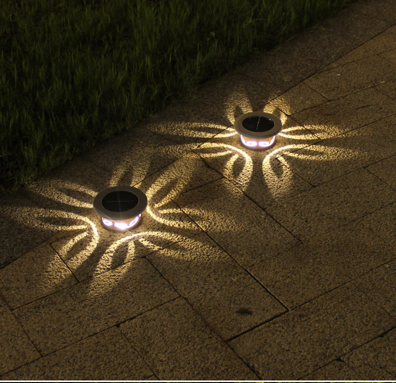 Tuinverlichting Solar LED Light Outdoor RGB Kleur Veranderende Solar Pathway Lawn Lamp voor Garden Decor Landscape Lighting