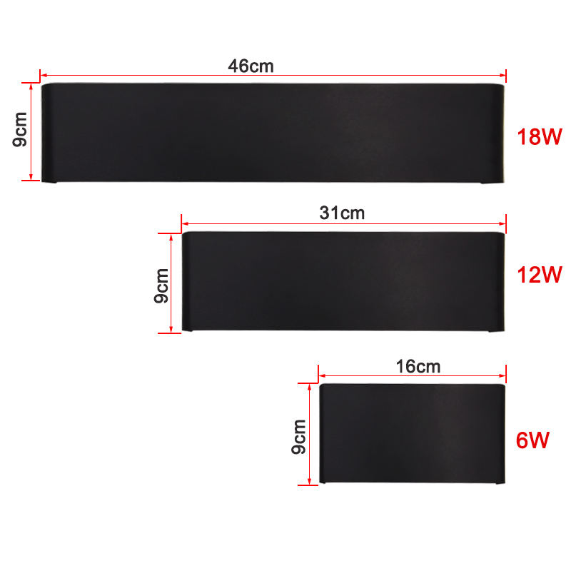 6W 12W 14W Rechthoek Led Wandverlichting Zwart-wit Shell Led Blaker Licht Indoor Led Light Strips Indoor