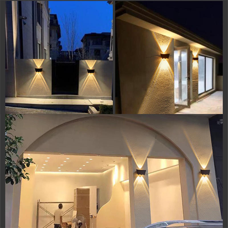 Buitenwandlamp Led-verlichting Ip65 Waterdicht Rond Vierkant Opbouw Op en neer Moderne buitenwandlamp