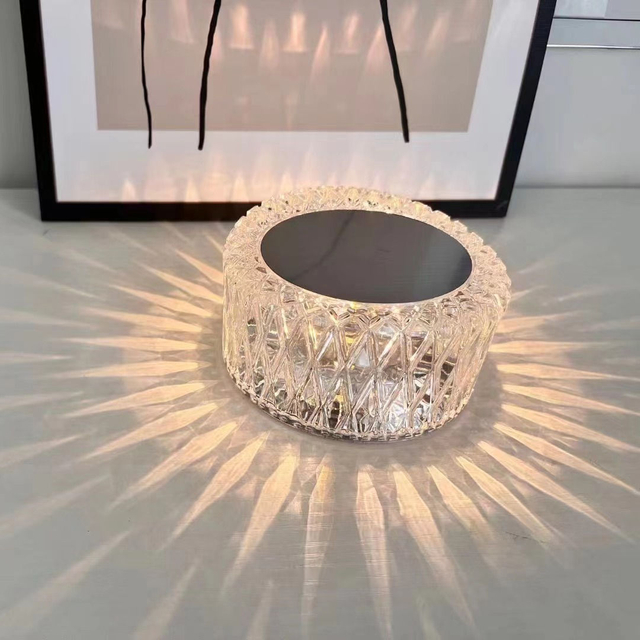 Rose Crystal Lamp Opladen via USB Verjaardagscadeau Fancy Night Lights Dimbare tafellamp Slimme wandlamp Human Body Induction