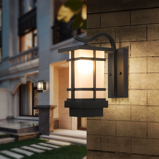 Zonne-buitenwandlamp Draadloze wandlamp Waterdicht Tuinlicht Nieuwe Chinese stijl Japanse stijl balkon buitenmuurpoort