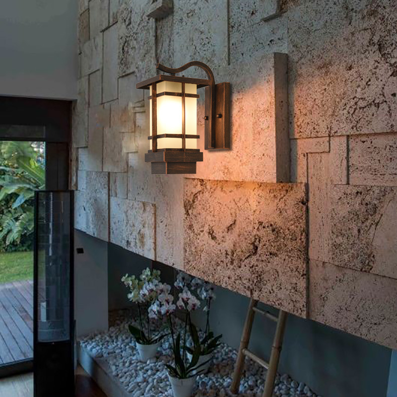 Zonne-buitenwandlamp Draadloze wandlamp Waterdicht Tuinlicht Nieuwe Chinese stijl Japanse stijl balkon buitenmuurpoort