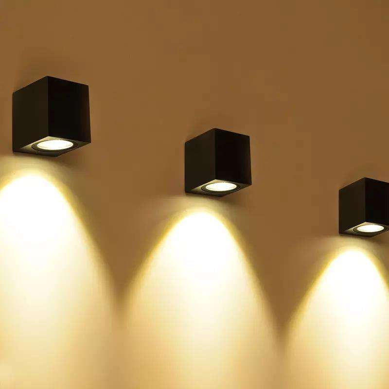 5W vierkante enkele kop waterdichte wandlamp Unieke nachtlamp IP65 waterdichte wandlamp voor tuindecoratie