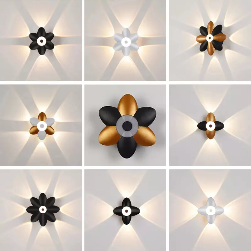 LED Outdoor Wandlamp Up Down Decoratie Spotlight Lotus Villa Gang Balkon Gang Achtergrond Wandlamp