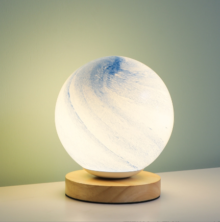 Planeet glazen lamp maan Planeet lamp decoratie slaapkamer nachtkastje nachtlampje Creatief verjaardagscadeau oplaadbaar bureaulamp tafellamp