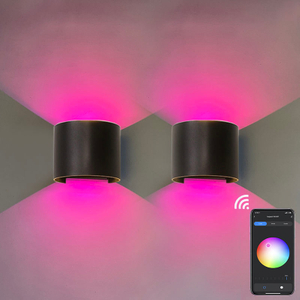 9W RGB TUYA APP controle LED wandkandelaar Waterdicht IP65 Veranda Tuin up en down Wandlamp Halfronde waterdichte wandlamp