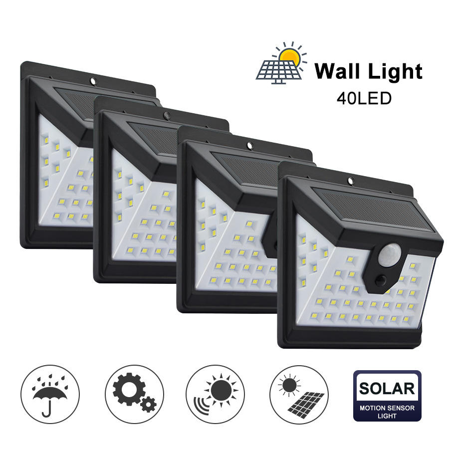 1000lm IP65 Waterdichte home led solar light PIR bewegingssensor Outdoor solar security wandlamp LED Solar Garden Light