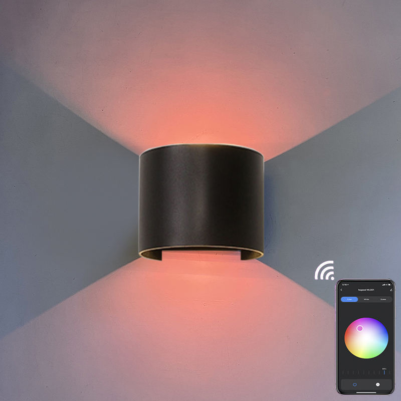 RGB APP 9W Controle TUYA APP LED wandkandelaar Waterdicht IP65 Veranda Tuin up en down Wandlamp Halfronde waterdichte wandlamp