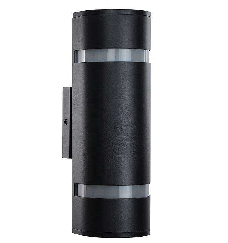 Moderne Zwarte Waterdichte Muurbevestiging Licht Aluminium Wandkandelaar 2 Licht Outdoor Wandlamp AC85-265 Up En Down Lamp