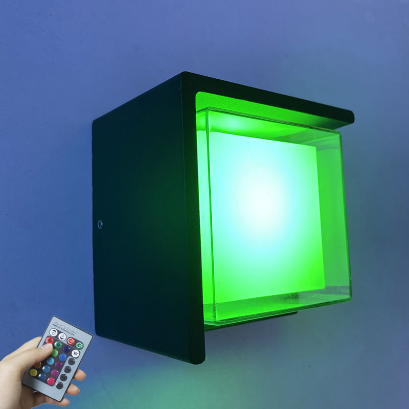 5W moderne LED koud licht RGB met controller omhoog en omlaag verlichting kubus schans lamp armatuur montage binnen buitenverlichting