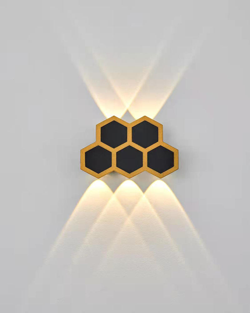 Wandlampen Led Honingraat Goud Zwart Licht up en Down Lichtgevende Body Lamp Verlichting Stijl Moderne Kantoor Rohs Epistar input Flux