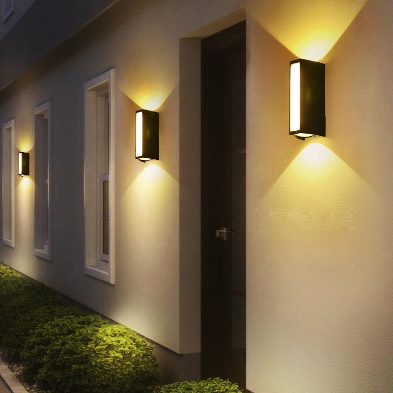Moden Waterdichte Buiten Wandlamp PIR Bewegingssensor Wandlamp Tuin Veranda Voordeur Zwart Aluminium Lange Strip