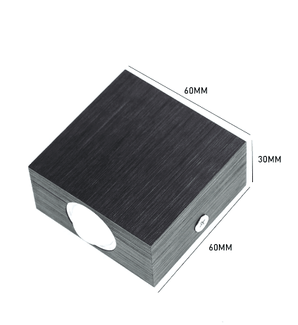 3W LED Wandlamp Een Zijwand Licht Aluminium Enkele Kop Wandlamp AC85-265V Geborsteld Zwart Zilver Behuizing