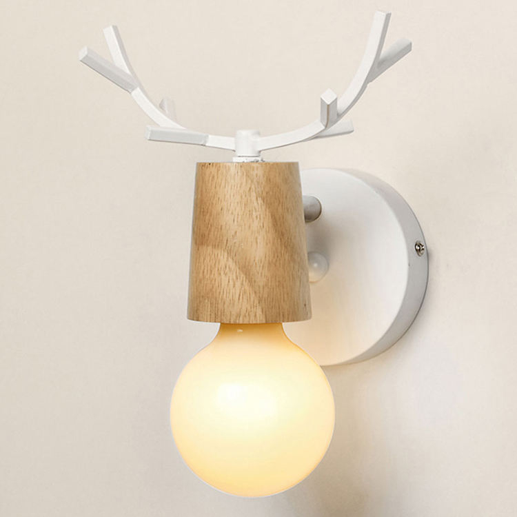 Nordic verstelbare LED Wandlampen kleurrijke cartoon Hertengewei slaapkamer leeslamp muur gemonteerde kinderkamer verlichting E27