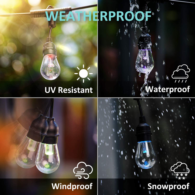LED Solar String Lights Kerstdecoratie Gloeilamp IP65 Waterdichte Patio Lamp Holiday Garland Voor Outdoor Tuinmeubelen