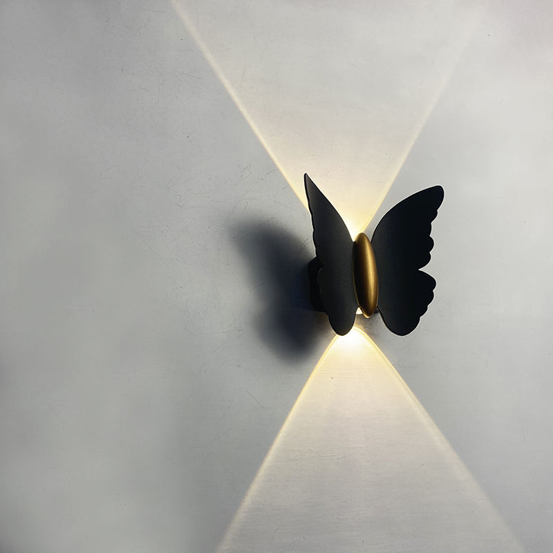 LED-wandlamp met dubbele kop in combinatie met wandlamp aan de buitenkant, aplique para pared aan de binnenmuurbeugel