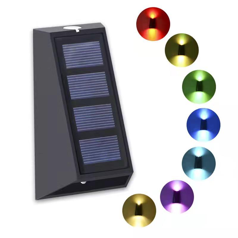 Nieuwe trapeziumvormige solar wandlamp up en down wandlamp buiten IP65 waterdichte lamp voor binnentuin