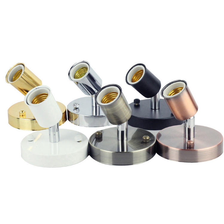 Gepolijste metalen desktop lampvoet Keramische voet houder 6 ft snoer Aan/uit schakelaar Plug E26/e27 Schroefvoet Ideaal voor spaarlamp