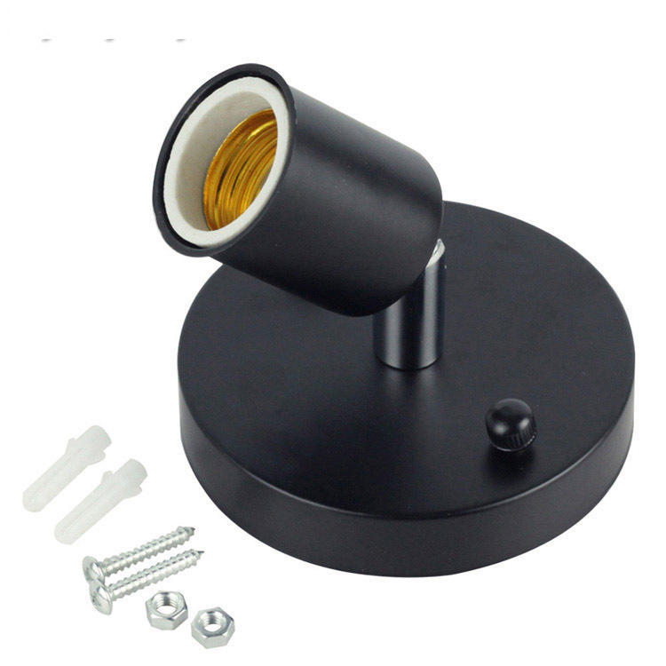 Gepolijste metalen desktop lampvoet Keramische voet houder 6 ft snoer Aan/uit schakelaar Plug E26/e27 Schroefvoet Ideaal voor spaarlamp