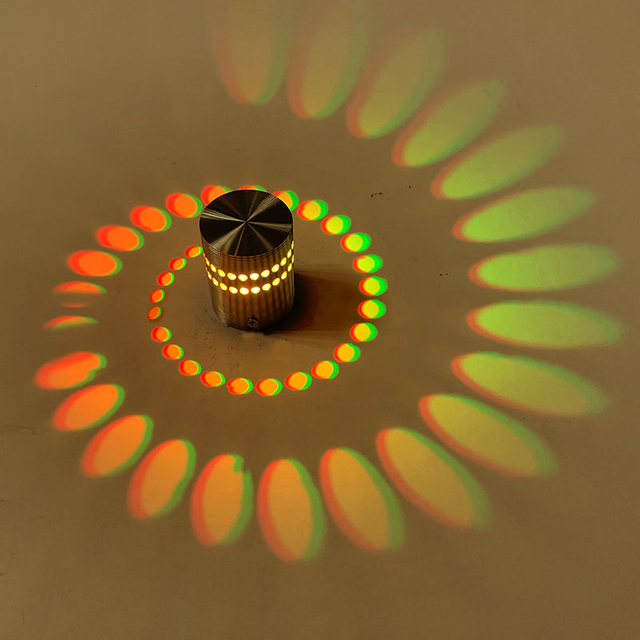 3W RGB met Controller Spiraal Gat Wandlamp Kleurrijke Schansen Foyer Party Woonkamer Gang Decor Indoor Verlichting Armatuur