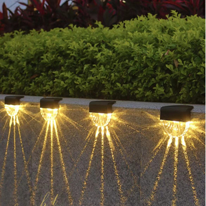 Warm licht + RGB kleur LED Solar Lamp Path Trap Zonne-energie Balkon Licht Outdoor Tuinverlichting solar light solar lamp