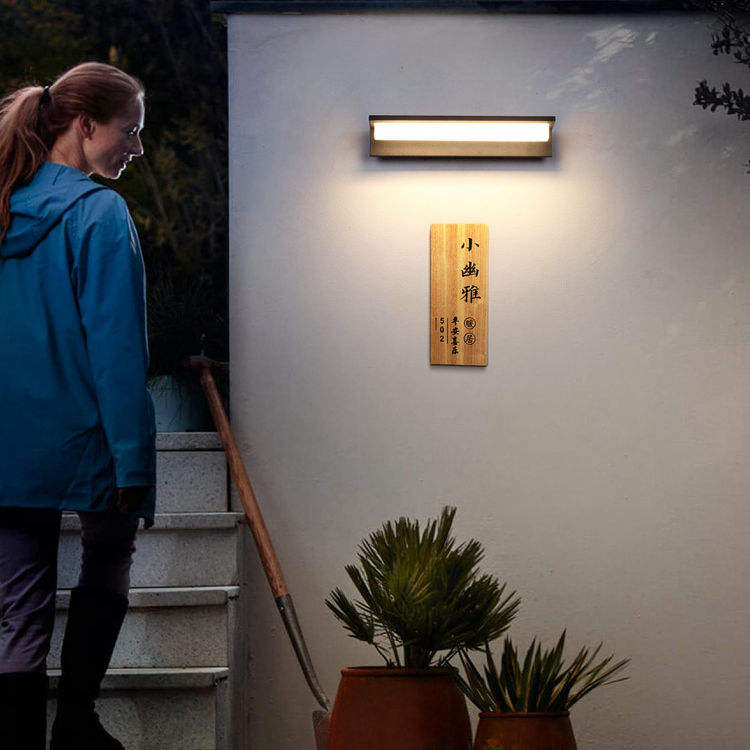 Outdoor Wandlamp opgenomen LED Lange Moderne IP65 Licht Tuin Binnenplaats Balkon Blaker Armatuur 110V 220V buiten wandkandelaar