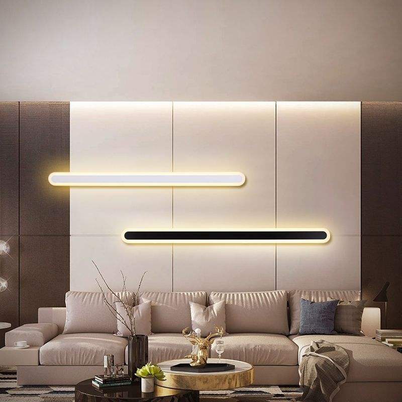 Moderne minimalistische LED-lijn wandlamp slaapkamer nachtkastje badkamer spiegel achtergrond decoratieve lamp gesmeed ijzer acryl verlichting