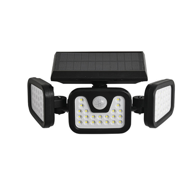 Hagood Outdoor waterdicht 3 Heads Wandlamp Three Heads 83 COB Solar Sensor LED Powered Security Lights