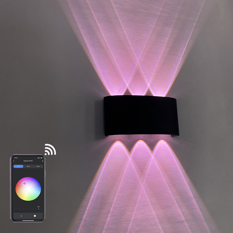 Outdoor Wandlamp APP Afstandsbediening Bluetooth-compatibel Dimbare LED Wandlamp RGB Gebruikt Voor Vakantie Decoratie AC85-265V