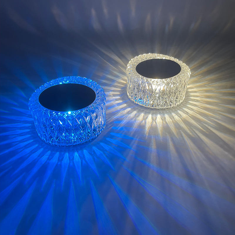 Rose Crystal Tafellamp Slaapkamer USB Opladen Nachtkastje Romantisch Nachtlampje Touch Control Tafellamp Petal Sfeer Servies Binnen Multicolor