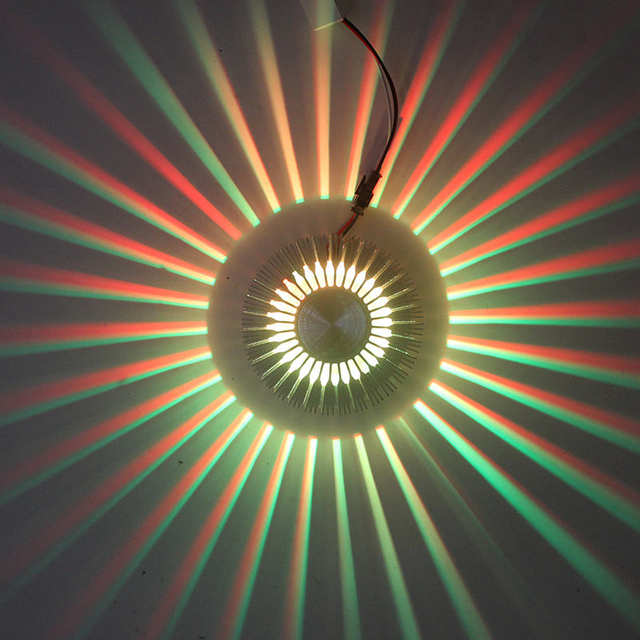 RGB wandlamp rond zonnebloem 3W Aluminium voor binnen Home Bar Woonkamer Gang Hotel wandlamp kleurrijk