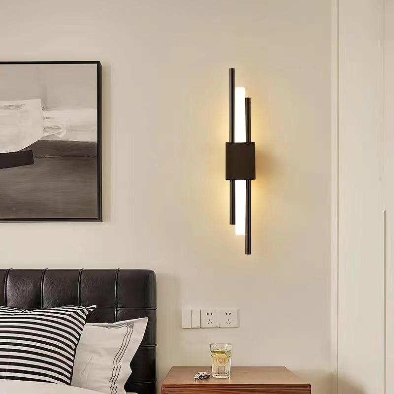 6W lange strip wandlamp woonkamer achtergrond muur studeerkamer slaapkamer bedlampje eenvoudig modern Scandinavisch licht luxe creatief raster