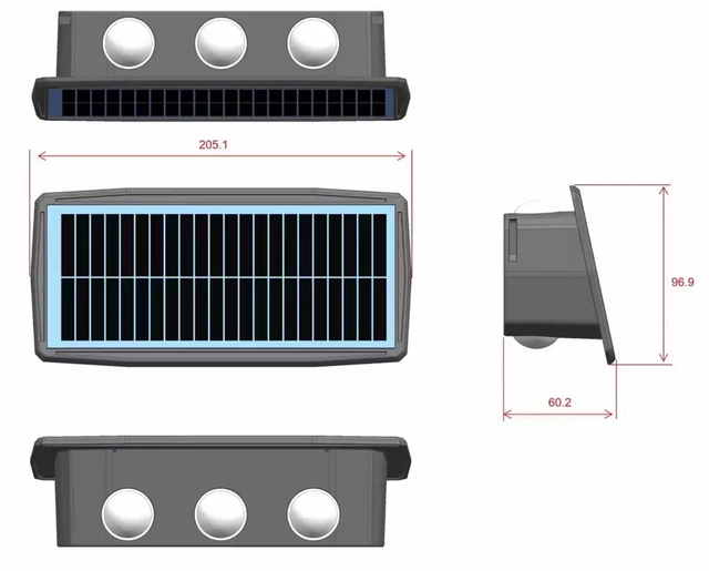 4W 6W Solar Led Light Outdoor Waterdichte Solar Hight Lights Wandkandelaar Smart wandlamp solar muur Buitenlamp