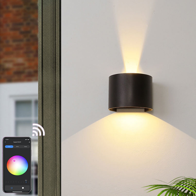 RGBW APP Control Halfronde waterdichte wandlamp IP65 waterdichte kleurrijke modieuze decoratieve wandlamp