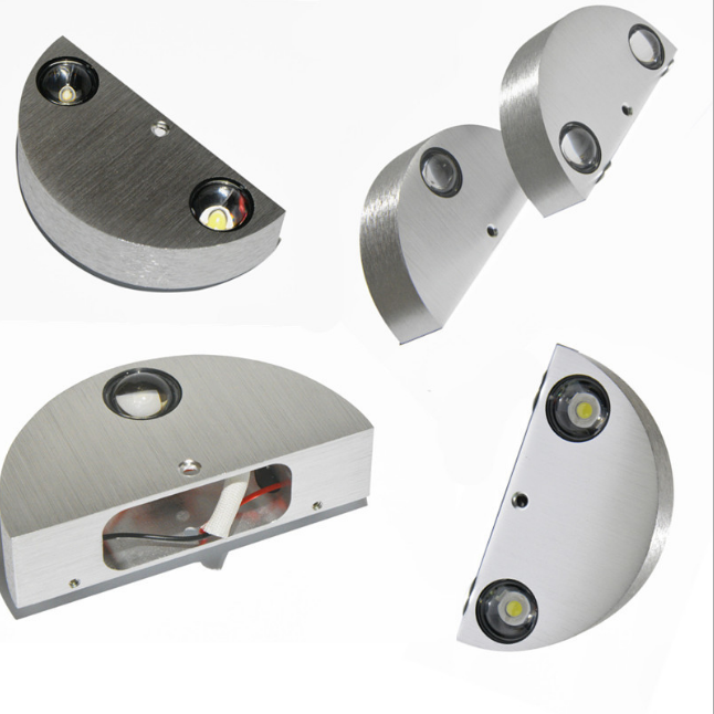 3w unieke stijl halve cirkel LED Wandlamp Aluminium Up Down Wandlampen voor Thuis Slaapkamer Nachtkastje Gang Woonkamer