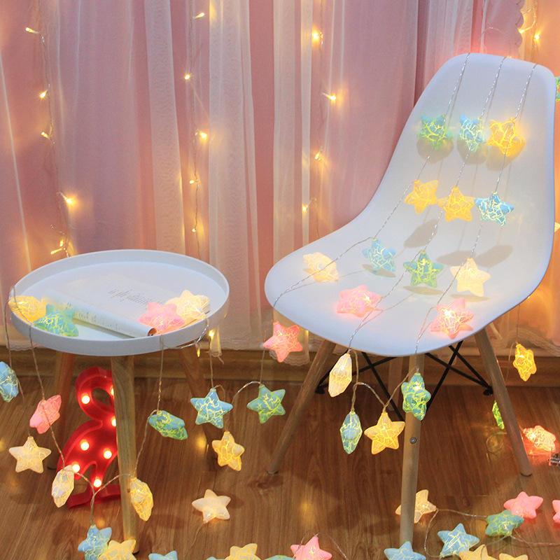Star String Lights LED Christmas Garland Fairy Gordijn licht 2.5M Outdoor Indoor Voor Slaapkamer Home Party Bruiloft Nieuwjaar Decor