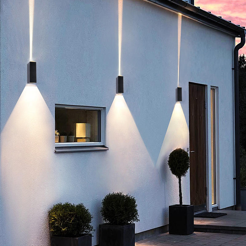 6W moderne led-lamp Zwart schelplicht waterdichte wandlamp en nachtlampje voor buiten op en neer wandlampen voor thuis