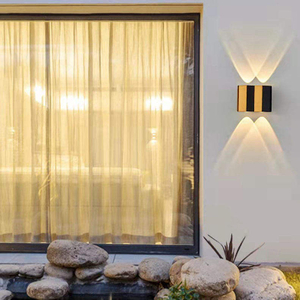 Wandlamp Mode Rechthoek Goud Zwart Licht omhoog en omlaag Lichtgevend Lichaam Lamp Verlichting Stijl Modern Kantoor Rohs Epistar Input Flux