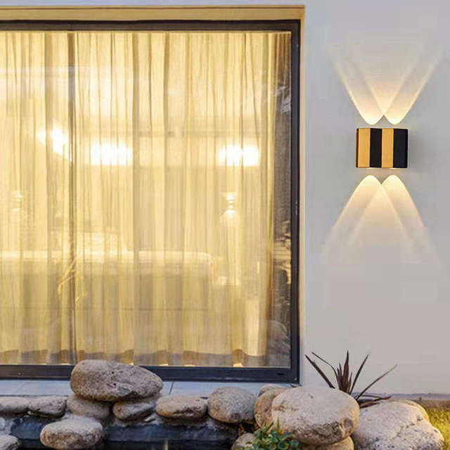 Wandlamp Mode Rechthoek Goud Zwart Licht omhoog en omlaag Lichtgevend Lichaam Lamp Verlichting Stijl Modern Kantoor Rohs Epistar Input Flux
