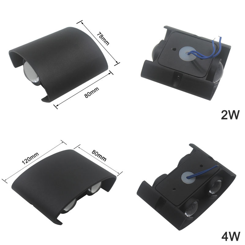 2W 4W 6W 8W 10W 12W Ovale Up En Dowm Outdoor Waterdichte Wandlamp gemonteerd Waterdichte IP65 Buitenmuur Licht Veranda Tuin Licht