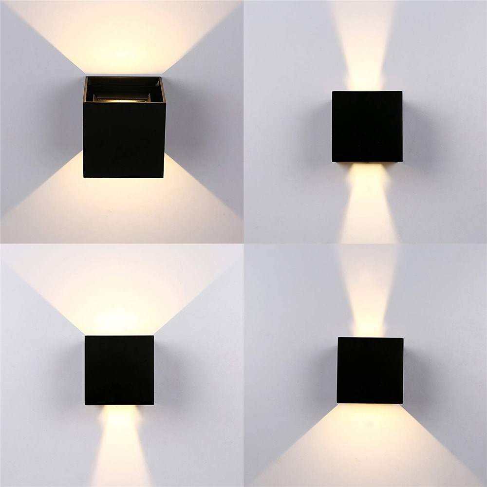 Vierkante led-wandlampen buiten gangpad dimbare veelkleurige up-down lamp met bewegingssensor voor muur KTV-bar slaapkamer