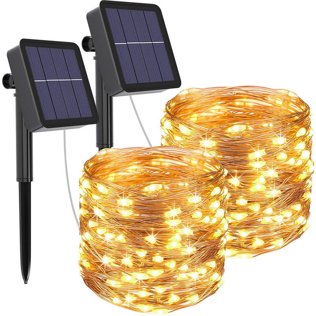 Solar String Kerstverlichting 200m Kerstverlichting Waterdichte Outdoor Guirlande Zonne-energie Lamp Kerst Voor Tuindecoratie.