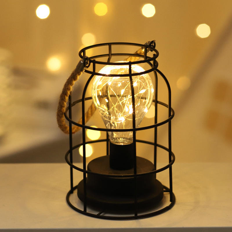 Retro Iron Art Tafellampen Voor Slaapkamer Woonkamer LED Bedlampje Bedlamp Nachtlampje Kerstdecoratie Licht