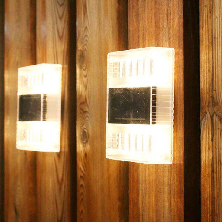 6LED Solar Transparante Wandlamp Nachtlampje Buiten IP65 Waterdicht Licht voor Huisdecoratie Binnenplaats Licht