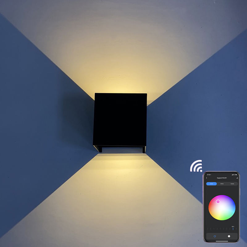 Outdoor Smart Outdoor Wandlamp Dimbare Kleur Veranderende RGB Wandlamp Waterdicht IP65 Verstelbaar Licht Buitenlamp