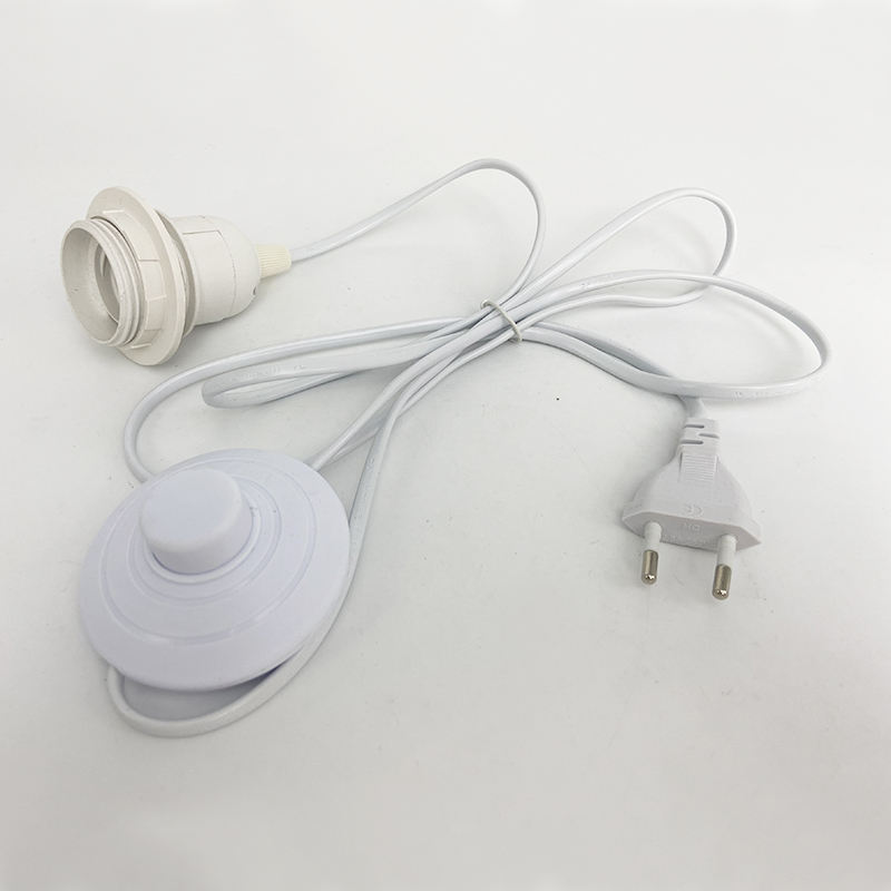 Eu Plug e27 netsnoer Lamphouder Met Eu Plug Aan/uit Schakelaar VDE OEM 2.5A 250V beste prijs kwaliteit