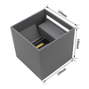 Grijze IP65 verstelbare wandgemonteerde LED wandlamp buiten Cube Sconce Lighting