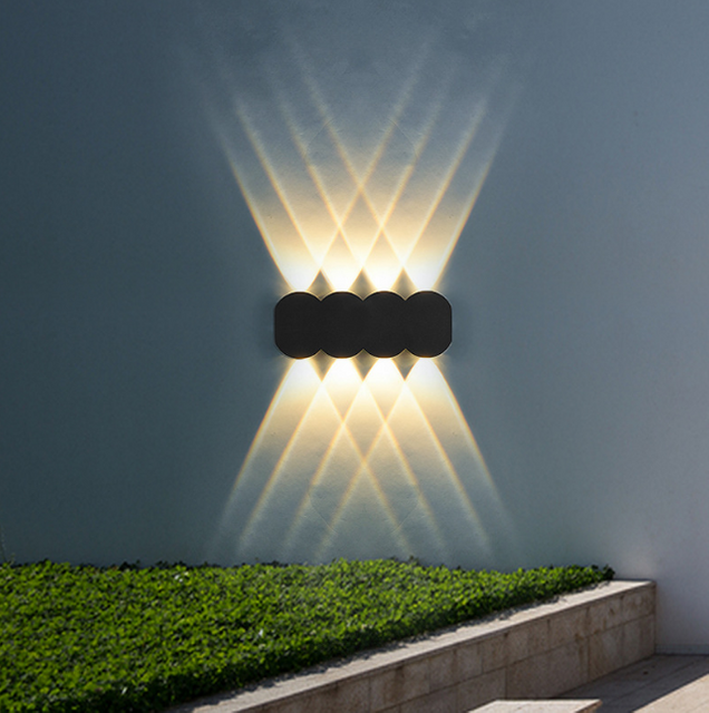 Moderne Waterdichte Outdoor 4W Led Wandlamp IP65 Aluminium Up En Down Wandlamp Tuin Veranda Blaker Decoratie licht 110V 220V