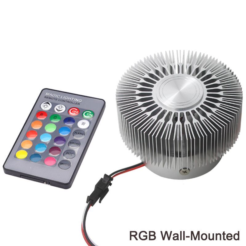 RGB Wandlamp Rond Zonnebloem 3W Aluminium 85-265V voor Indoor Home Bar Woonkamer Gang Hotel Wandlamp Kleurrijk