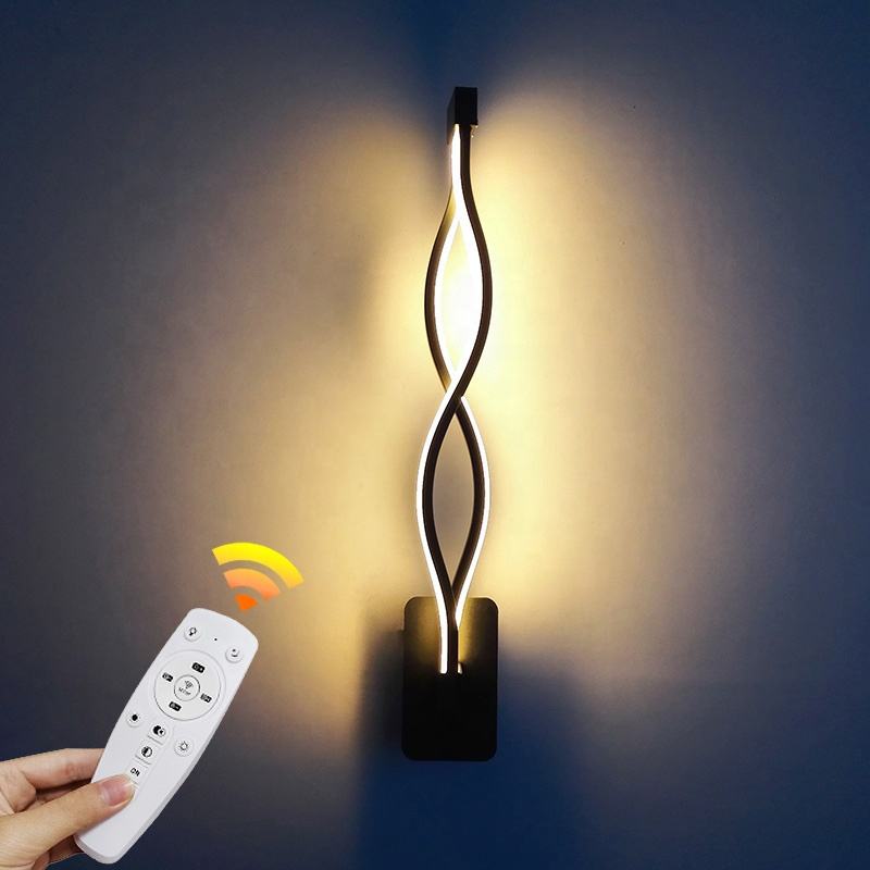 21W LED Wandlamp 2.4G Traploos Dimmende Wandlampen met Afstandsbediening Trappen Gang Lang Warm Wit Drie Kleurtemperatuur